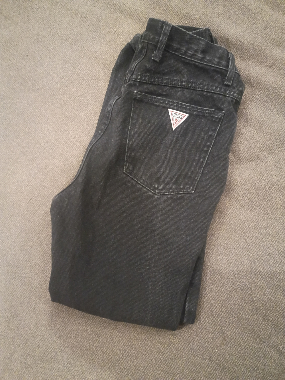 Vintage 80s Guess by Georges Marciano Black Jeans Made in USA Size 28